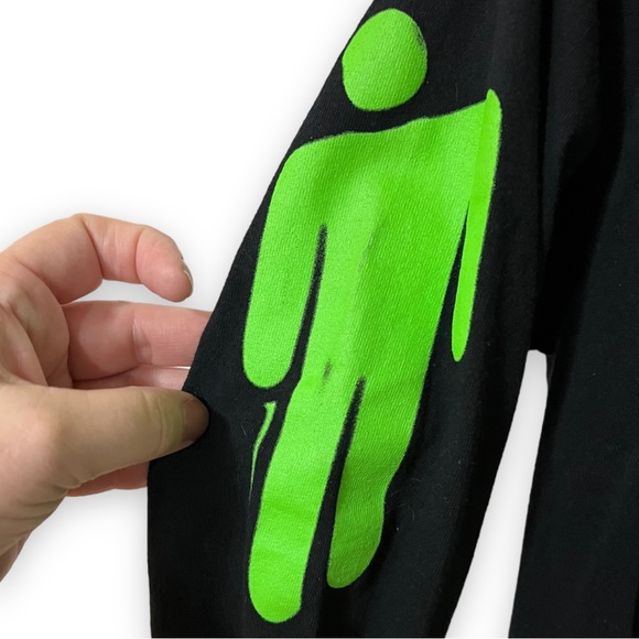 Billie Eilish 2019 Black Neon Car Flames Long Sleeve Tour Tee Shirt Adult Small - Picture 5 of 7